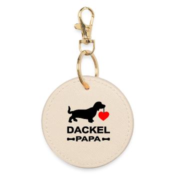 Dackel - Runder Schlüsselanhänger - Auster - Vorne