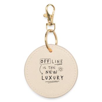 Offline Is The New Luxury Minimal Spruch - Runder Schlüsselanhänger - Auster - Vorne