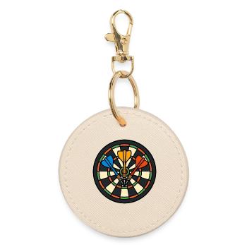 Motif de la cible de fléchettes : Impression couleur - Porte-clés rond - huître - Devant