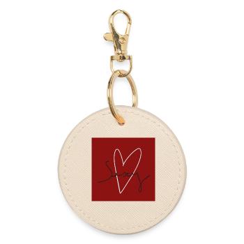 Signature Sexy Red Heart - Round Keyring - oyster - Front