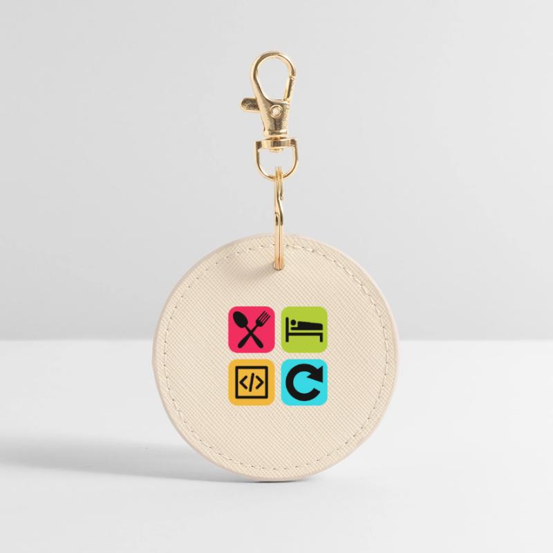 Manger Dormir Code Répéter Citation drôle Dev Porte-clés rond