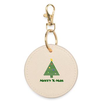 Merry X-Mas! - Runder Schlüsselanhänger - Auster - Vorne