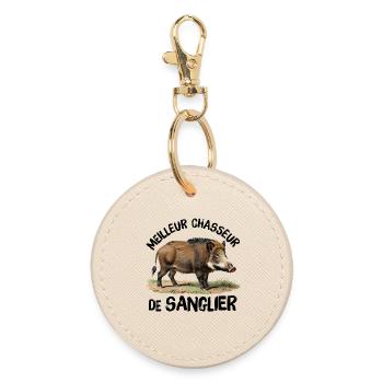 Bester Wildschweinjäger - Runder Schlüsselanhänger - Auster - Vorne