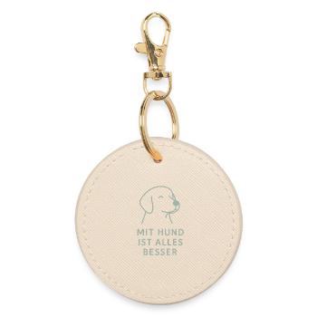 Tout est mieux avec un chien - Porte-clés rond - huître - Devant
