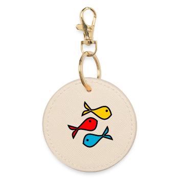 POISSON. MEMOIRE. SARDINE. POISSON D'AVRIL. MER - Porte-clés rond - huître - Devant