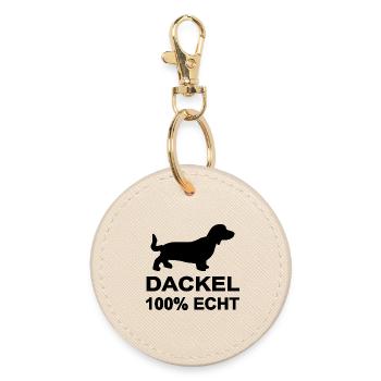 Dackel - Runder Schlüsselanhänger - Auster - Vorne