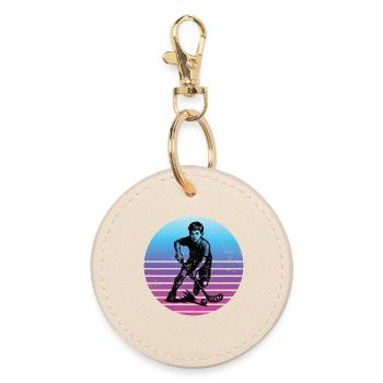 Floorball artwork for your outfit - Round Keyring - oyster - Front