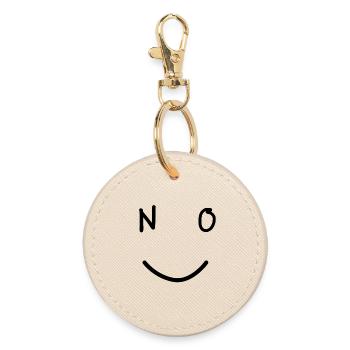 NO Smile Minimalist Good Mood Design - Round Keyring - oyster - Front