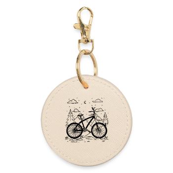 Style de bande dessinée VTT - Porte-clés rond - huître - Devant