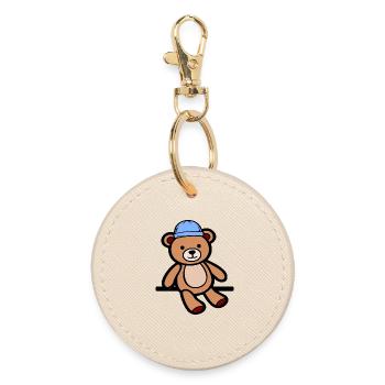 Doll Teddy Bear Bears - Round Keyring - oyster - Front