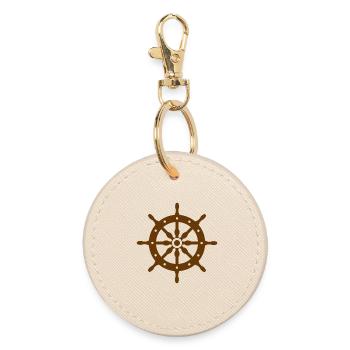 Ship wheel - Round Keyring - oyster - Front