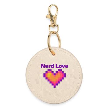 Amour de nerd – Cœur de pixels, Gamer Lovee Language - Porte-clés rond - huître - Devant
