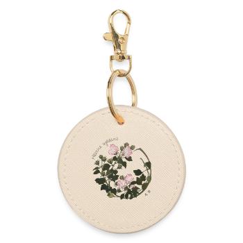 Zeshins Blüte – Hibiscus syriacus Japanische Floral - Runder Schlüsselanhänger - Auster - Vorne
