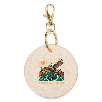 adventure awaits - Round Keyring - oyster - Front