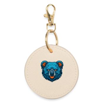 Fierce Koala Esports Mascot Logo - Round Keyring - oyster - Front