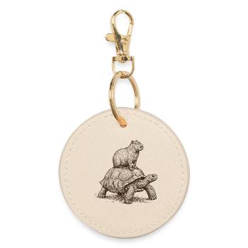 Drôle d’amateur de tortues géantes capybara - Porte-clés rond - huître - Devant