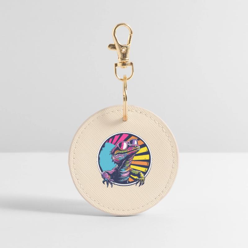 Neon Salamander Animal Sunglasses Round Keyring