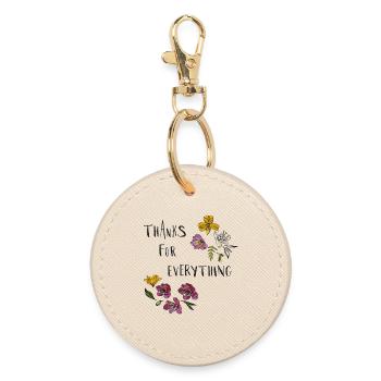 Thanks for everything - Round Keyring - oyster - Front