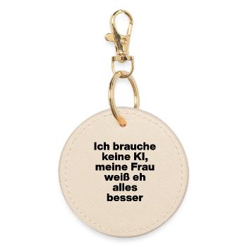 Je n’ai pas besoin d’IA, ma femme sait tout mieux - Porte-clés rond - huître - Devant