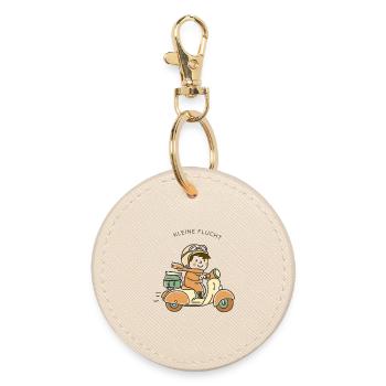 Little Escape – Scooter Illustration - Round Keyring - oyster - Front