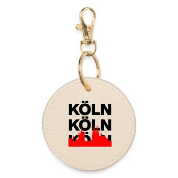 Köln Skyline – Ewiger Stolz! ming hätz jet op - Runder Schlüsselanhänger - Auster - Vorne