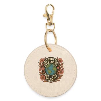 Destroy the Patriarchy Not the Planet - Round Keyring - oyster - Front