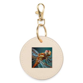 Graphisme macro de la faune de Dragonflies - Porte-clés rond - huître - Devant