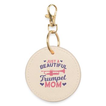 Trumpet player mom - Round Keyring - oyster - Front