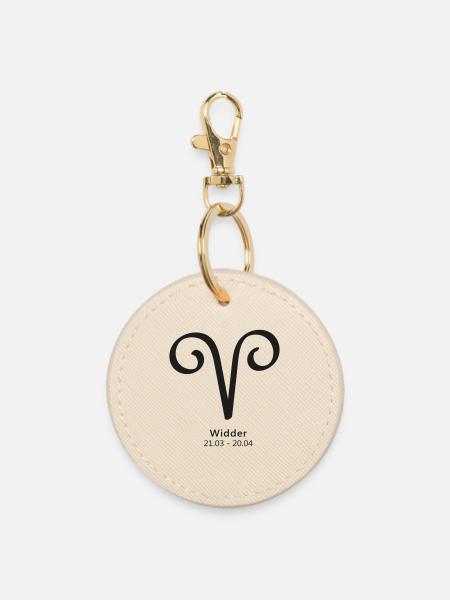 Widder Aries Symbol Sternzeichen - Runder Schlüsselanhänger - Auster