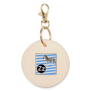 Z for Zebra - Round Keyring - oyster - Front