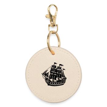 Pirate ship - Round Keyring - oyster - Front