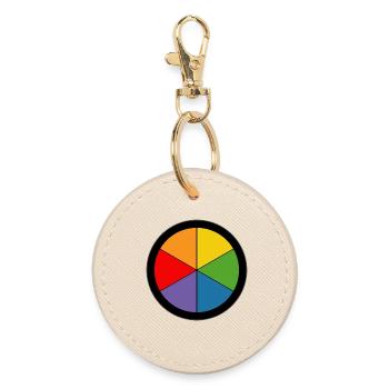 Regenbogen Farbkreis - Runder Schlüsselanhänger - Auster - Vorne