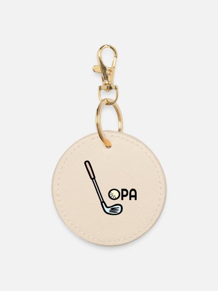 Golf Opa Golfschläger - Runder Schlüsselanhänger - Auster