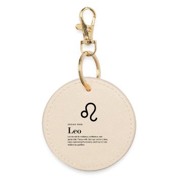 Lion - Signe du zodiaque - Porte-clés rond - huître - Devant