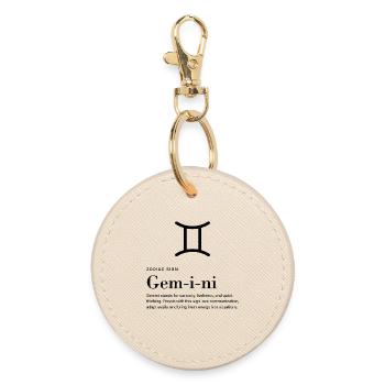 Gemini - Zodiac sign - Runder Schlüsselanhänger - Auster - Vorne