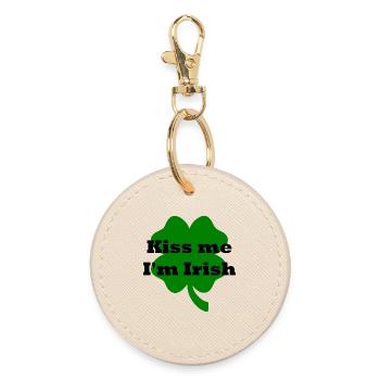 kiss me I'm irish - Round Keyring - oyster - Front