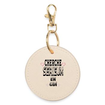 Cherche Sérieux en CDI - Porte-clés rond - huître - Devant