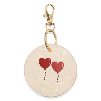 Twin Hearts Ballons - Runder Schlüsselanhänger - Auster - Vorne