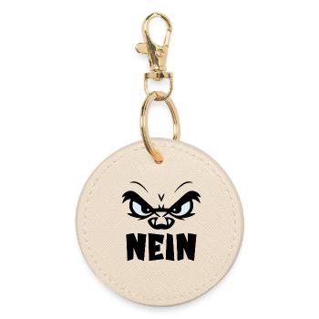 ABSAGE HALTUNG NEIN - Runder Schlüsselanhänger - Auster - Vorne