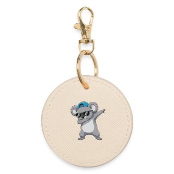 Dessin animé de lunettes de soleil koala à appliquer - Porte-clés rond - huître - Devant