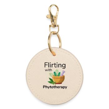 Herbalist Flirting With Phytotherapy Professional  - Round Keyring - oyster - Front