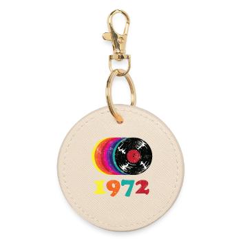 Vintage 1972 - Round Keyring - oyster - Front