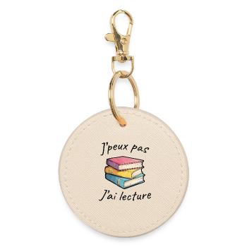 Passion lecture, gens cultivés, lire des romans - Porte-clés rond - huître - Devant
