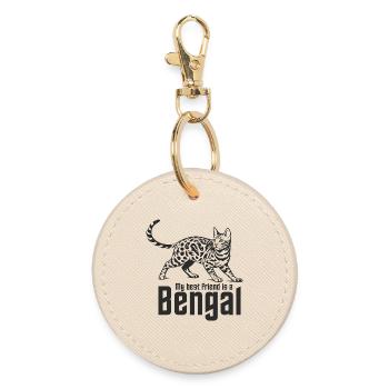 Bengal "Best friend" - Runder Schlüsselanhänger - Auster - Vorne