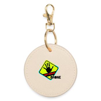 Mains en avant ! Pas de contact téléphonique - Porte-clés rond - huître - Devant