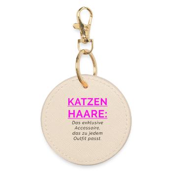 KATZENHAARE - Accessoire das zu jedem Outfit passt - Runder Schlüsselanhänger - Auster - Vorne