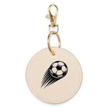 Soccer Ball Icon - Round Keyring - oyster - Front