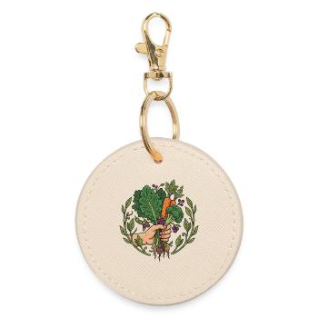 Carottes et légumes racines à la main de récolte - Porte-clés rond - huître - Devant