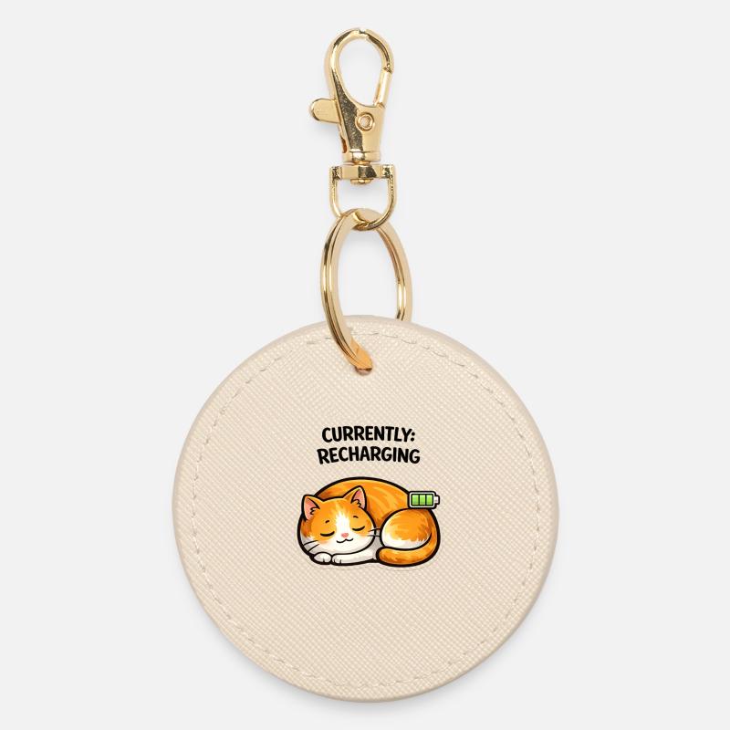 Sommeil chargé par le chat - Porte-clés rond - huître