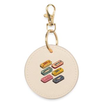 Retro Sardines Cans Vintage Kitchen - Round Keyring - oyster - Front